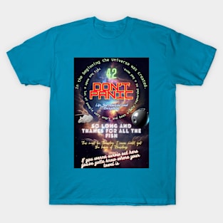 Don't Panic Hitchhiker's Guide to the Galaxy T-Shirt